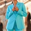 Petite Azure Blue Tailored Blazer -Sosandar Fashion Store web 2402 26 s24ow085be0007 s24bw048be0007 26 099 1