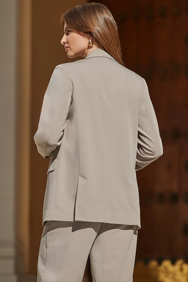 Natural Longline Blazer 5 Natural Longline Blazer - Image 3