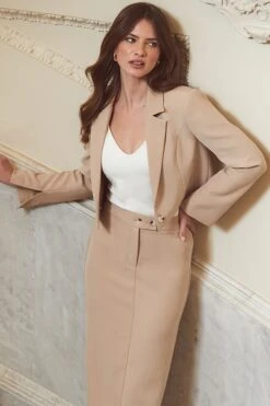 Stone Cropped Tailored Blazer