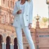 Ivory Longline Tuxedo Blazer