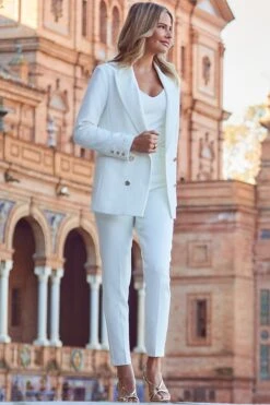 Ivory Longline Tuxedo Blazer 14 Ivory Longline Tuxedo Blazer -Sosandar Fashion Store web 2402 74 s24ow081iv0001 s24bw018iv0001 74 226