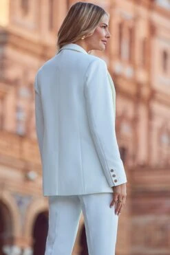 Ivory Longline Tuxedo Blazer 12 Ivory Longline Tuxedo Blazer -Sosandar Fashion Store web 2402 74 s24ow081iv0001 s24bw018iv0001 74 308