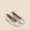 Silver Square Toe Ballet Pumps 2 Silver Square Toe Ballet Pumps -Sosandar Fashion Store web 2402 box s24fw014mc0005 b
