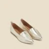 Gold Pointed Toe Loafers -Sosandar Fashion Store web 2402 box s24fw025mc0003 b
