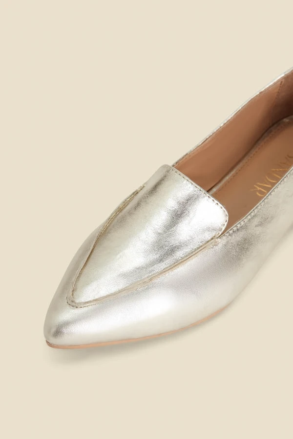Gold Pointed Toe Loafers 6 Gold Pointed Toe Loafers - Image 4