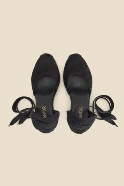 Black Suede Wedge Espadrille With Gold Trim 11 Black Suede Wedge Espadrille With Gold Trim -Sosandar Fashion Store web 2402 box s24fw030bk0001 c