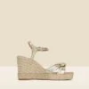 Gold Leather Knot Detail Wedge Espadrilles -Sosandar Fashion Store web 2402 box s24fw031mc0003 a