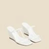 White Leather Square Toe Strappy Wedged Mules -Sosandar Fashion Store web 2402 box s24fw038we0001 b