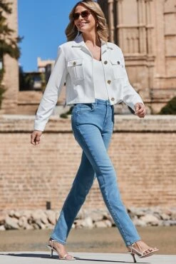 Ivory Tailored Jacket With Gold Button Detail -Sosandar Fashion Store web 2403 130 s24ow070we0001 130 012 rt2 2