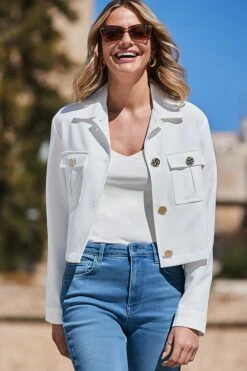 Ivory Tailored Jacket With Gold Button Detail -Sosandar Fashion Store web 2403 130 s24ow070we0001 130 055 2