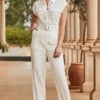 Ivory Linen Blend Utility Jumpsuit 1 Ivory Linen Blend Utility Jumpsuit -Sosandar Fashion Store web 2403 53 s24jw015we0001 53 046