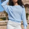 Cornflower Blue Batwing Jumper -Sosandar Fashion Store web 2403 57 s24tk471be0030 57 054