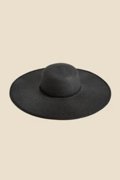 Havana Black Straw Floppy Summer Hat With Knot Detail 10 Havana Black Straw Floppy Summer Hat With Knot Detail -Sosandar Fashion Store web 2403 box s24ac060bk0001 1