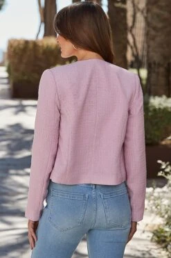 Soft Pink Boucle Jacket With Gold Buttons -Sosandar Fashion Store web 2404 08 s24ow095pk0003 08 168