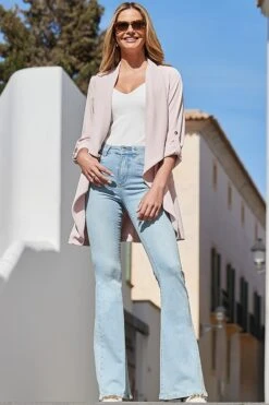 Pink Waterfall Duster Jacket 14 Pink Waterfall Duster Jacket -Sosandar Fashion Store web 2404 125 s24ow035pk4003 125 032