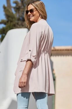 Pink Waterfall Duster Jacket 13 Pink Waterfall Duster Jacket -Sosandar Fashion Store web 2404 125 s24ow035pk4003 125 140