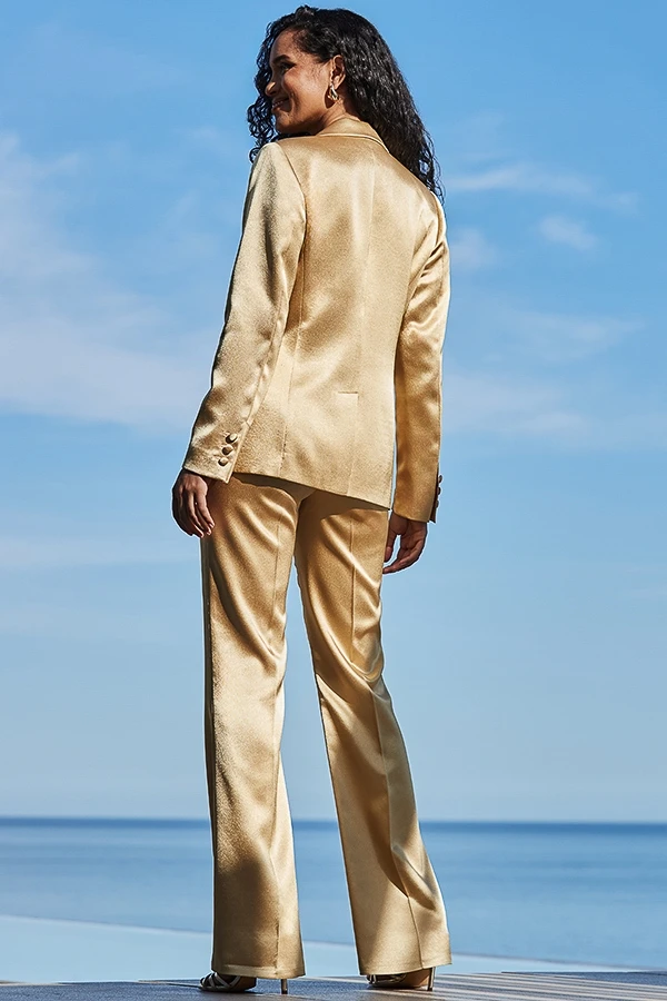 Gold Metallic Luxe Blazer 6 Gold Metallic Luxe Blazer - Image 4