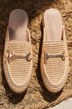 Natural Raffia Gold Trim Mule Loafers 13 Natural Raffia Gold Trim Mule Loafers -Sosandar Fashion Store web 2404 45 s24rw017we0001 45 2731