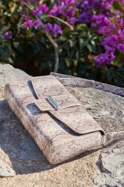 Grey Snake Print Metal Trim Shoulder Bag -Sosandar Fashion Store web 2404 s24ac005nl0003 124