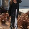 Black Crochet Tassel Detail Maxi Cardigan 2 Black Crochet Tassel Detail Maxi Cardigan -Sosandar Fashion Store web 2405 105 s24tk185bk0001 s24tj137bk0001 105 042