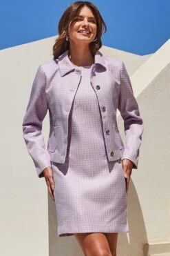 Lilac Boucle Shift Dress 14 Lilac Boucle Shift Dress -Sosandar Fashion Store web 2405 121 s24dw152pe0010 121 190