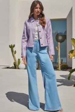 Lilac Boucle Collared Jacket