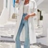 Ivory Longline Belted Trench Coat 2 Ivory Longline Belted Trench Coat -Sosandar Fashion Store web 2405 137 s24ow033we0001 1377177