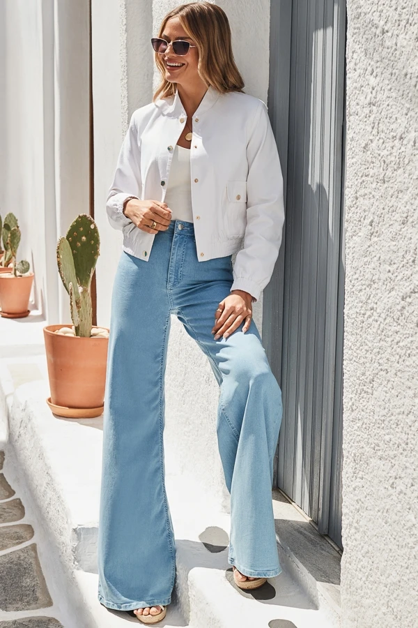 Light Wash Palazzo Jeans 7 Light Wash Palazzo Jeans - Image 5