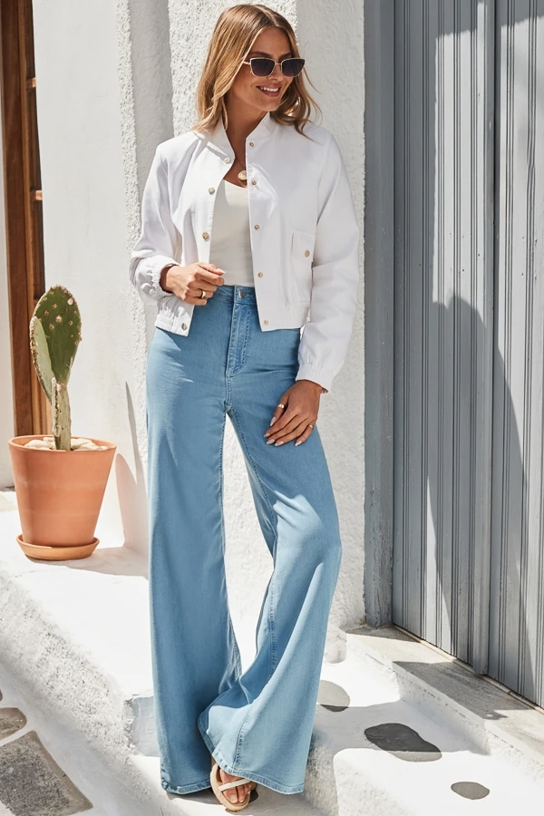 Light Wash Palazzo Jeans 4 Light Wash Palazzo Jeans - Image 2