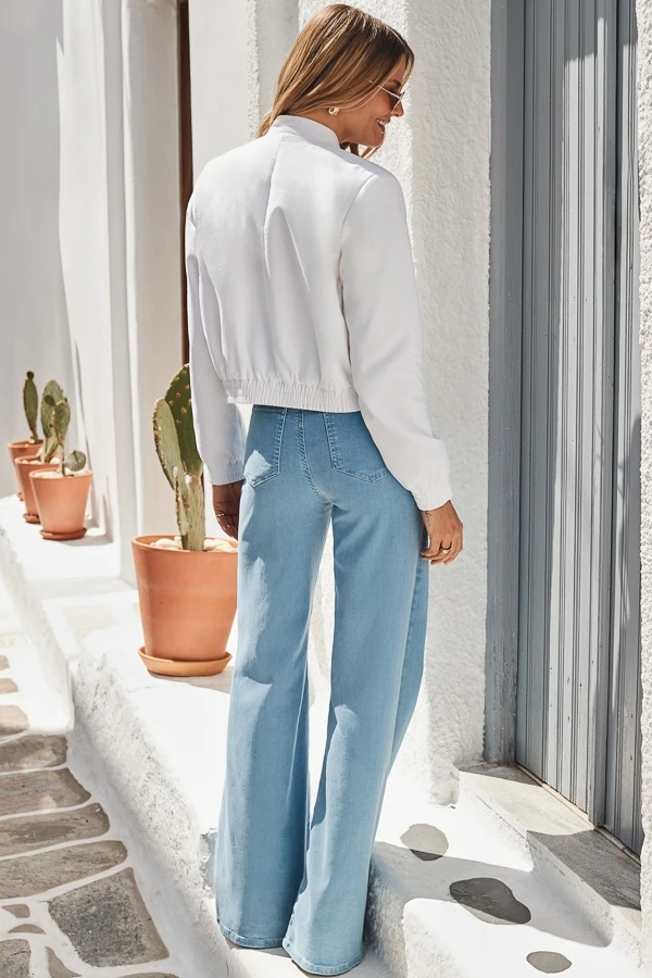 Light Wash Palazzo Jeans 6 Light Wash Palazzo Jeans - Image 4