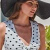 Havana Black Straw Floppy Summer Hat With Knot Detail