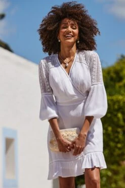 White Broderie Detail Wrap Front Summer Dress 11 White Broderie Detail Wrap Front Summer Dress -Sosandar Fashion Store web 2406 35 s24dw200we0001 35 105