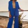 Cobalt Blue Wide Leg Trousers