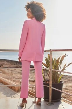 Pink Kick Flare Cropped Trousers 10 Pink Kick Flare Cropped Trousers -Sosandar Fashion Store web 2406 59 s24bw082pk0003 s24ow105pk0003 59 222 rt 1