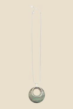 Silver Round Pendant Necklace