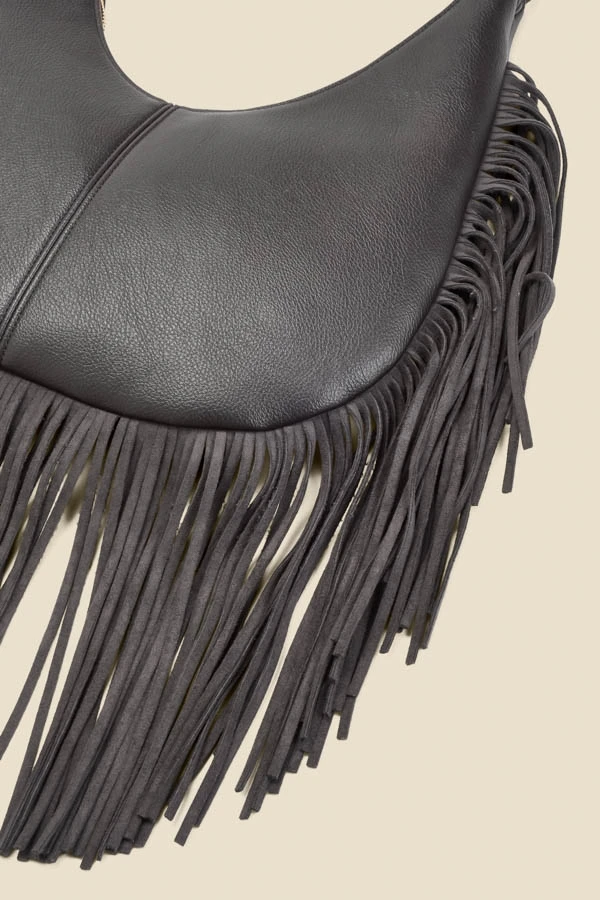 Dark Brown Fringe Detail Western Shoulder Bag 5 Dark Brown Fringe Detail Western Shoulder Bag - Image 3