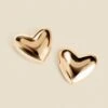 Gold Heart Stud Earrings -Sosandar Fashion Store web 2407 box a24ac012mc0003 rc