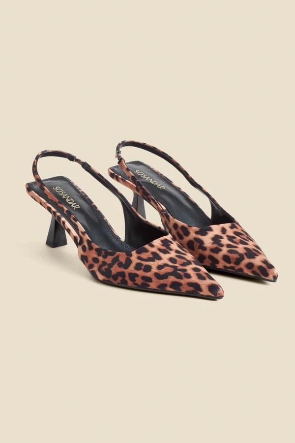 Leopard Print Kitten Heel Slingback Court Shoes 3 Leopard Print Kitten Heel Slingback Court Shoes
