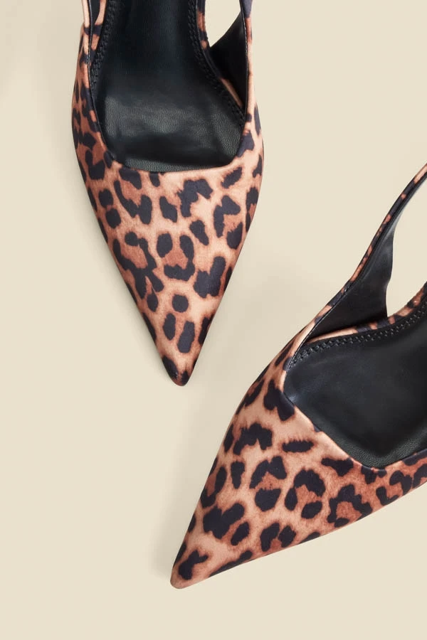 Leopard Print Kitten Heel Slingback Court Shoes 5 Leopard Print Kitten Heel Slingback Court Shoes - Image 3