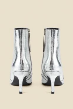 Silver Leather Square Toe Ankle Boot -Sosandar Fashion Store web 2407 box a24fw052mc0005 4