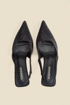 Black Hot Fix Kitten Heel Slingback Court Shoes 10 Black Hot Fix Kitten Heel Slingback Court Shoes -Sosandar Fashion Store web 2407 box a24fw065bk0001 2