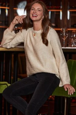 Cream Sequin Jumper With Black Bow Detail 9 Cream Sequin Jumper With Black Bow Detail -Sosandar Fashion Store web 2408 09 a24tk913cm0001 09 27