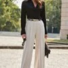Ivory Wide Leg Pintuck Trousers -Sosandar Fashion Store web 2408 113 a24bw016iv0001 a24tw011bk0001 a24ow042bk0001 113 021 1
