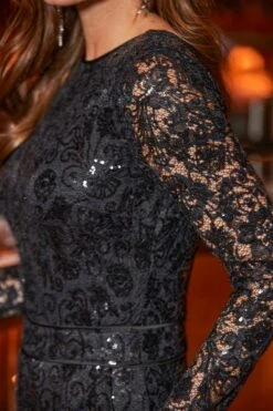 Black Premium Sequin & Lace Jumpsuit -Sosandar Fashion Store web 2408 25 a24jw030bk0001 25 65 rt