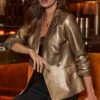 Soft Gold Metallic Faux Leather Blazer -Sosandar Fashion Store web 2408 35 a24op024mc0003 35 47
