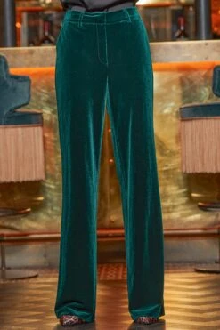 Emerald Green Luxe Velvet Wide Leg Trousers -Sosandar Fashion Store web 2408 38 a24bw043gn0035 a24ow076gn0035 38 78 rt2 1