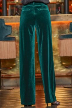 Emerald Green Luxe Velvet Wide Leg Trousers -Sosandar Fashion Store web 2408 38 a24bw043gn0035 a24ow076gn0035 38 94 rt2 1