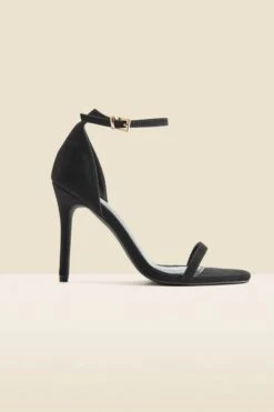 Black Square Toe Barely There Sandals 8 Black Square Toe Barely There Sandals -Sosandar Fashion Store web 2408 box a24fw015bk0001 2
