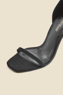 Black Square Toe Barely There Sandals 9 Black Square Toe Barely There Sandals -Sosandar Fashion Store web 2408 box a24fw015bk0001 3