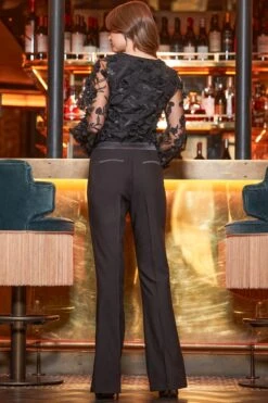 Black Floral Lace Sleeve Detail Blouse 11 Black Floral Lace Sleeve Detail Blouse -Sosandar Fashion Store web 2409 18 a24tw030bk0001 a23bw021bk0001 18 101 rt2